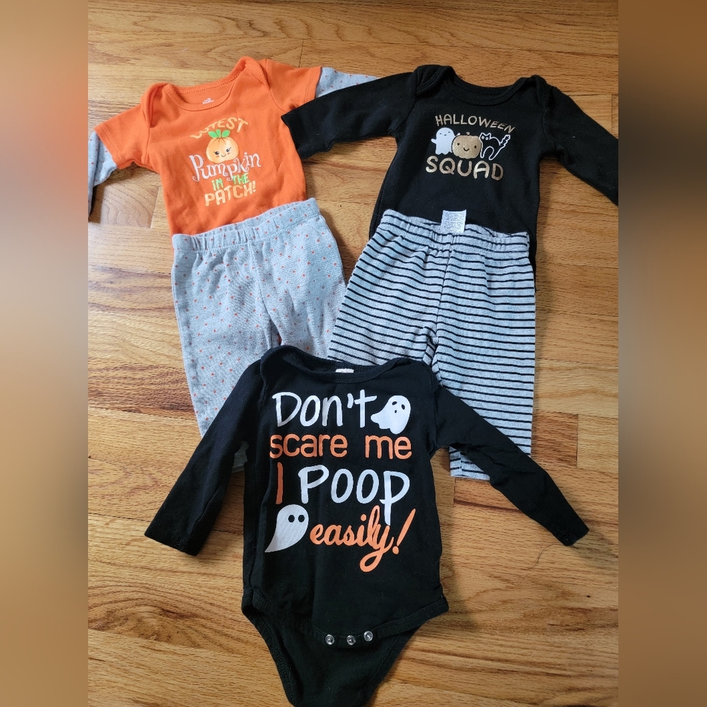 Bundle Lot of Halloween and Fall Themed Baby Outfits